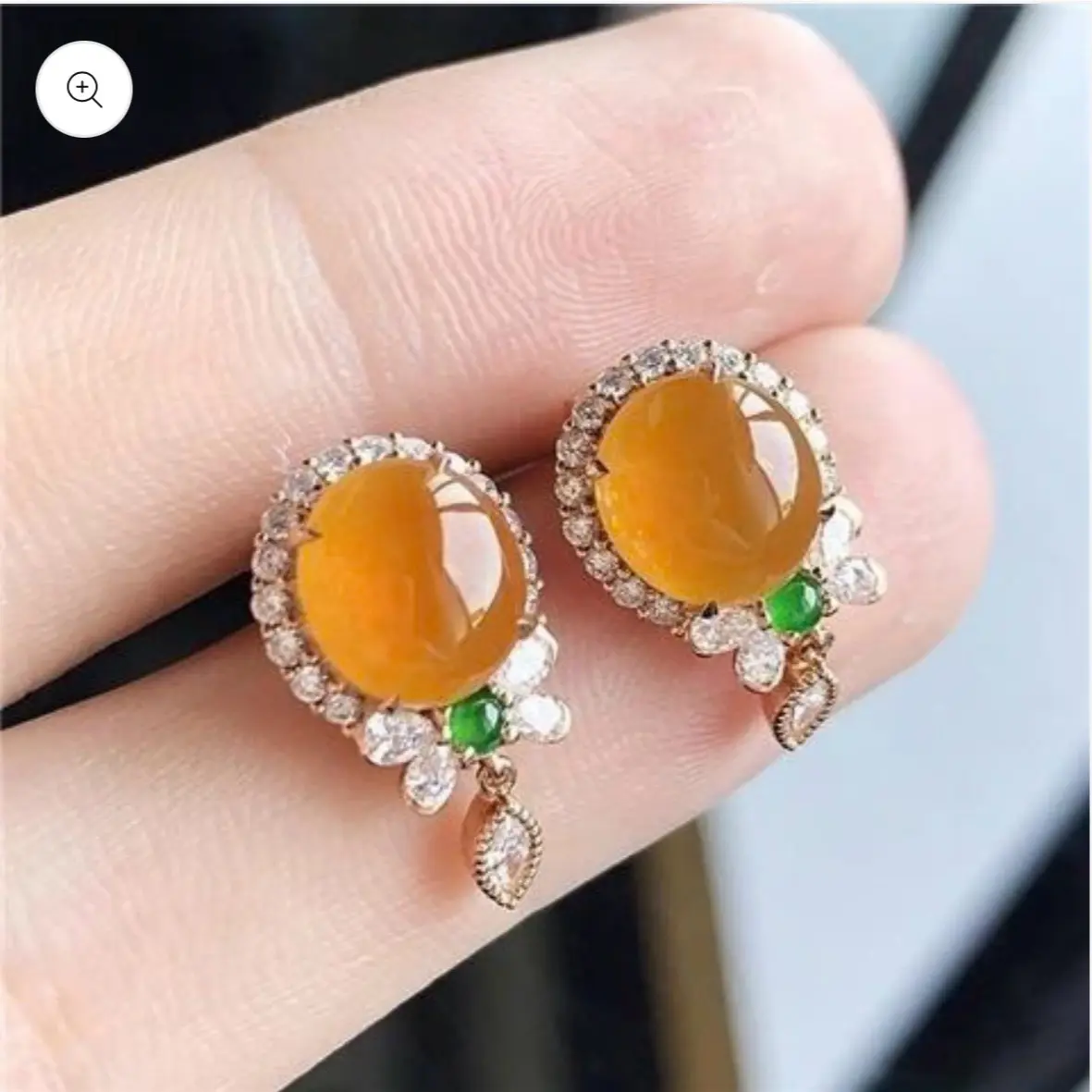 Chalcedony Ice Yellow Egg Surface Earrings - Elegant Elegant Design, Lightweight & Versatile for Everyday Wear