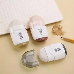 Portable Eraser & Pencil Sharpener Set, 2 Counts/set Random Color Compact Dual Function Tool for Students & Office Use, Office Stationery & Supplies, Multifunctional Stationery