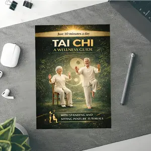 62-page beginner-friendly Tai Chi wellness guide for seniors: 10 minutes daily, low-impact gentle joint exercise, no experience required, includes standing and seated posture tutorials, improve balance and reduce stiffness, cultivate inner calm, Healthy
