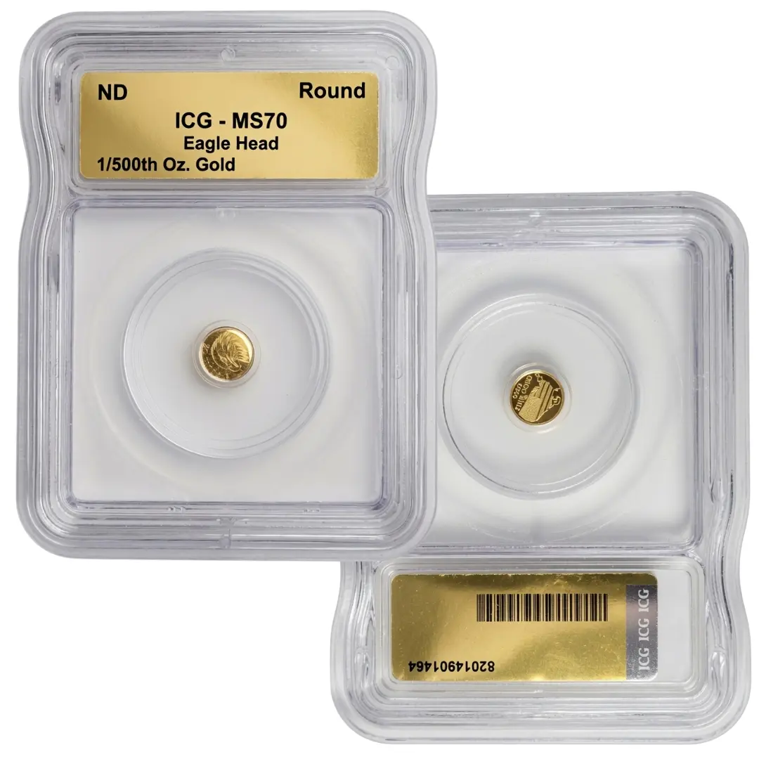 ICG MS70 Bald Eagle Gold Round 1/500th oz