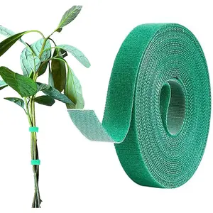 A Set of 5pcs Plant Tape Garden Tape, Plant Ties Tape Garden Ties for Climbing Plants Adjustable Garden Tape for Plants Outside Plant Supports for Growing Reusable Green Garden Plant Tomato Tape
