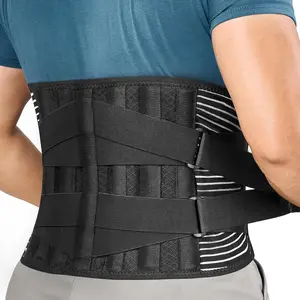 UGEM Back Braces for Lower Back Pain Relief with 6 Stays, Breathable Back Support Belt for Men/Women for Work, Anti‑skid Lumbar Support Belt with 16‑hole Mesh for Sciatica