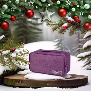 Portable Travel Packing Cube, 1 Count Multi-Grid Zipper Underwear Garment Bag, Travel Clothes Organizer and Storage Cube for Home and Travel, Practical Travel Accessory