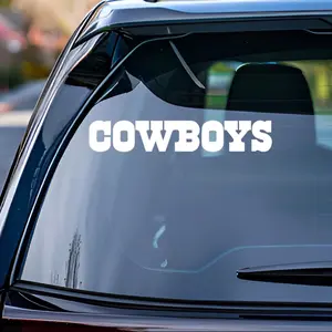 Cowboys vinyl decal. White vinyl decal for cars and trucks. 8” wide. Will last up to 5 years. Easily apply.