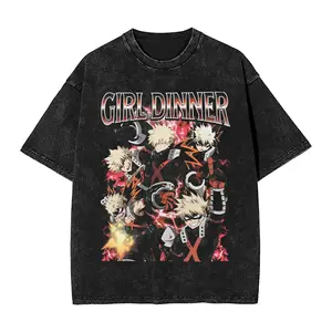 valentine shirts Katsuki Bakugo My Hero Academia Graphic T Shirt Streetwear Hip Hop Vintage T-Shirt MHA Anime Male Female Casual Plus Size Tee