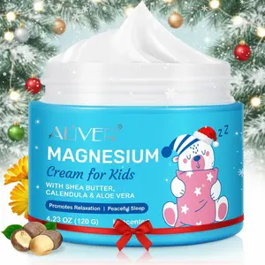 Aliver Magnesium Oil Cream 120g, Enriched with Shea Butter and Calendula, Promotes Relaxation for Better Sleep, Gentle and Fragrance-Free Formula for Skin Eczema Care