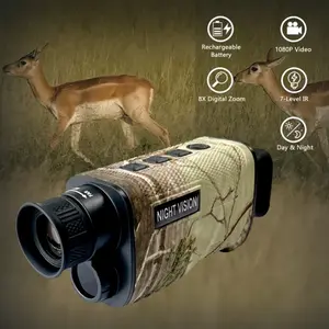 Adult Infrared Night Vision Glasses, Monocular Night Vision Scope, 8x Zoom Camera, Adjustable Brightness for Outdoor Hunting Game and Camping