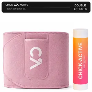 CHICK-ACTIVE sweat gel Original+ premium silver ion sweat sauna belt waist trimmer with phone pocket