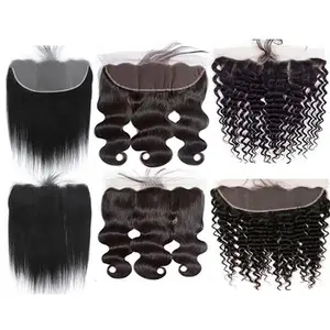 Frontal 13x4 Frontal Human Hair HD Transparent Lace Frontal Closure 100% Human Hair Ear to Ear Lace Frontal Natural Curly Virgin Hair