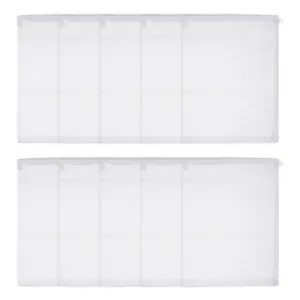 PETAXCELL Aquarium Filter Media Bags, Fish Tank Fine Mesh Bag with Zipper Reusable Versatile 16 x 12 Inch, (White, 10pcs)/ Intended for Fish Tank/Aquarium/Pond/Activated Carbon/Ceramic Rings