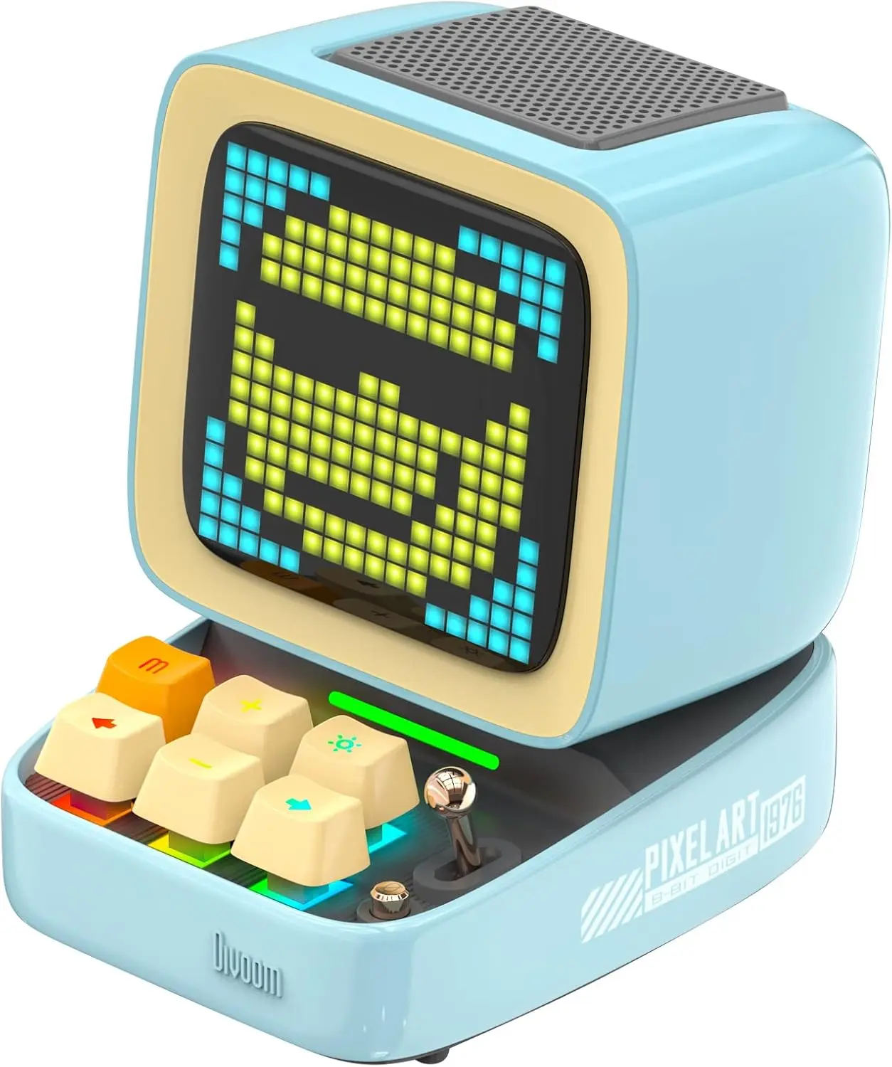 Divoom Ditoo Pro Retro Pixel Art Game Bluetooth Speaker with 16X16 LED App Controlled Front Screen, Blue Tech Accessory for Content Creators' Desks, Cool Room & Office Gadgets for Girls