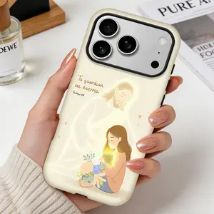 Faith Guardian Jesus Phone Case for iPhone 17 16 15 Pro Max 14 13 12 11 Plus Air Aesthetic Christian 2-in-1 Premium Impact-Resistant Soft TPU Hard Shell Drop Protection Gift Shockproof Cellphone Cover Casing FLLM260520008 Rustic Silicone
