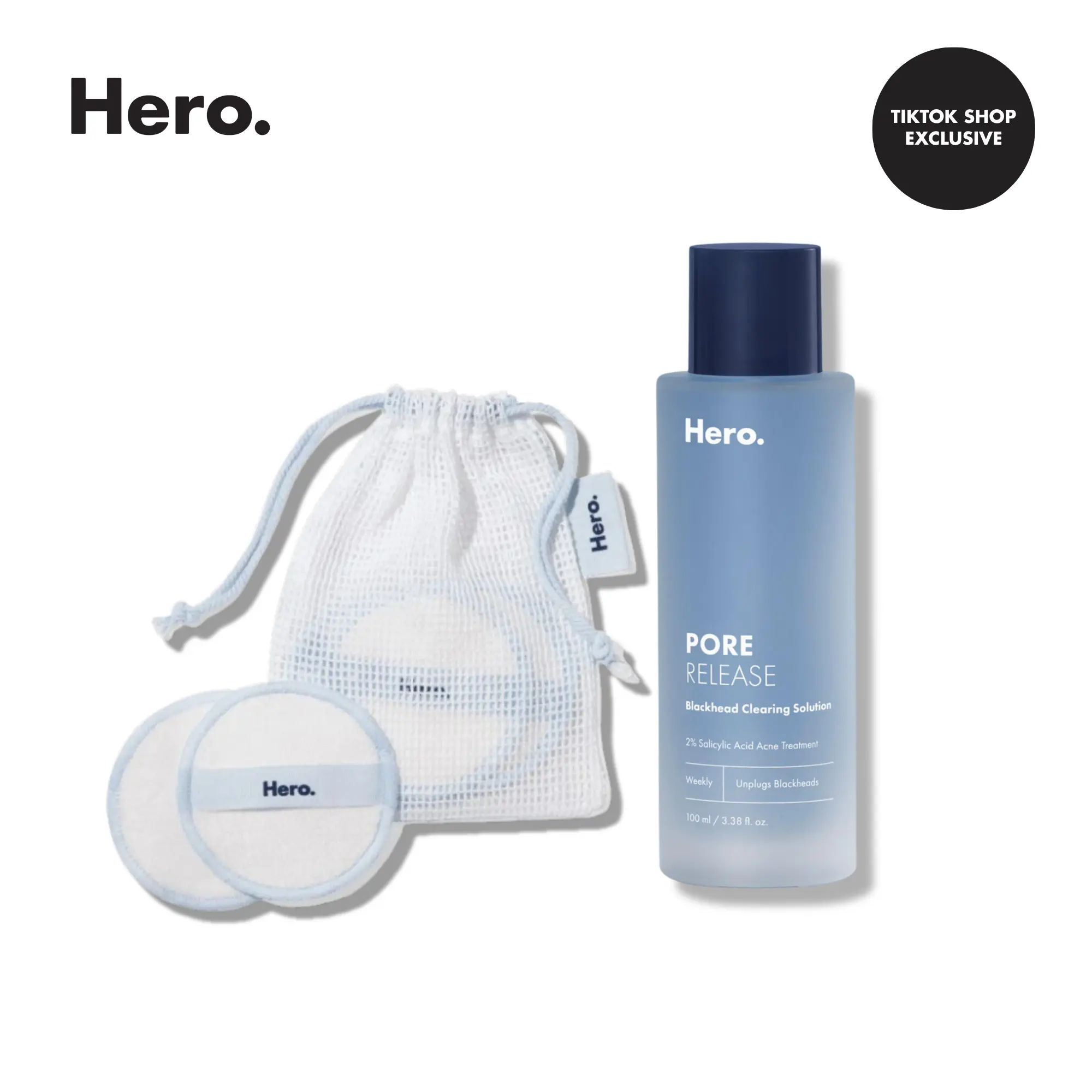 Hero Pore Release Toner with Reusable Cotton Rounds Bundle Hero Pore Release Toner with Reusable Cotton Rounds Bundle