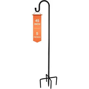 XDW-GIFTS Heavy-Duty Shepherd Hook, Thick Steel Garden Pole with 5-Prong Base, Rustproof Easy-to-Install Hanger for Bird Feeders, Hanging Plants, Outdoor Decor
