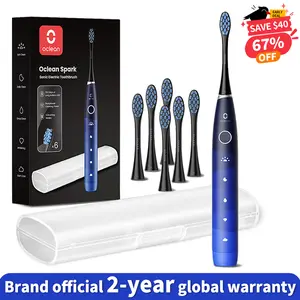 Oclean Spark Sonic Electric Toothbrush for adults, 6 brush heads, 5 modes,Smart timer,soft bristles, travel case,Best Christmas Gift