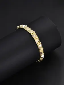 1PC ICED CHICS bone joint pyramid-shaped hip-hop Copper Bracelet, a couple style suitable for both men and women, Trendy Jewelry. It's the perfect companion for giving gifts, Gifts for Couples, attending dates and parties