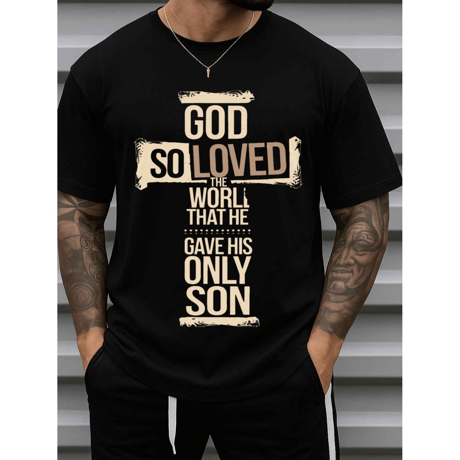 Women's Religious Tee, Jesus Christ Faith Graphic T-Shirt, Casual Short-Sleeve Round Neck Unisex Adult Church Outfit Spiritual Gift Apparel