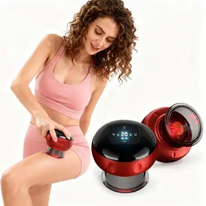 Intelligent electric soothing instrument, reddish, portable neck, shoulder and back muscle massage, automatic closing massager-muscle massager, back, neck and shoulder scraping massage tool, red hot compress cupping massage instrument.