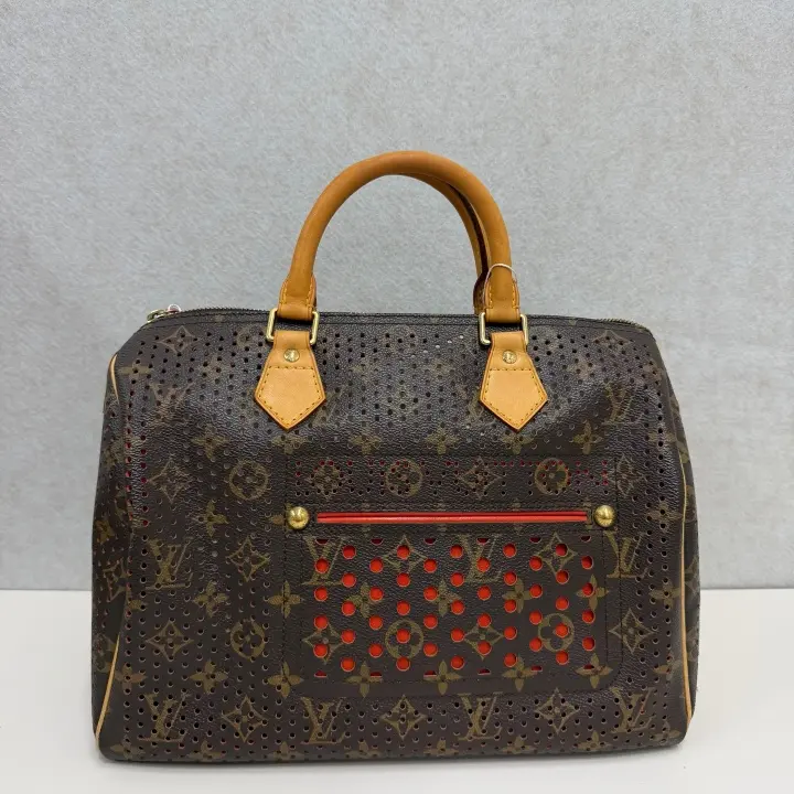Pre-owned Louis Vuitton canvas Travel Bags LV Monogram Perforated Speedy 30 w/ Lock 23586050