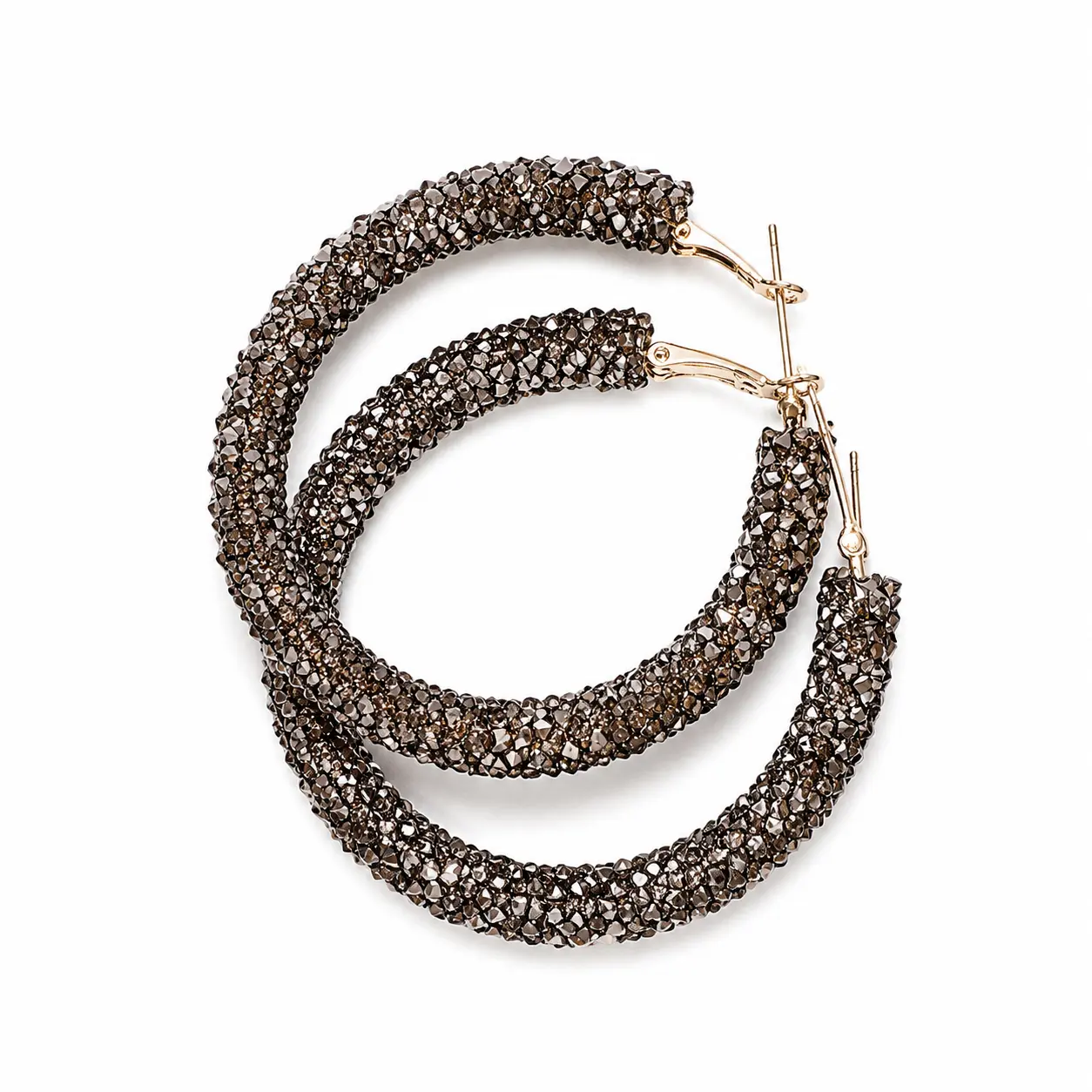 Rhinestone Inlaid Large Hoop Earrings for Women, Exaggerated Sparkly Circle Earrings, Fashion Versatile Statement Ear Jewelry for Party Daily Wear
