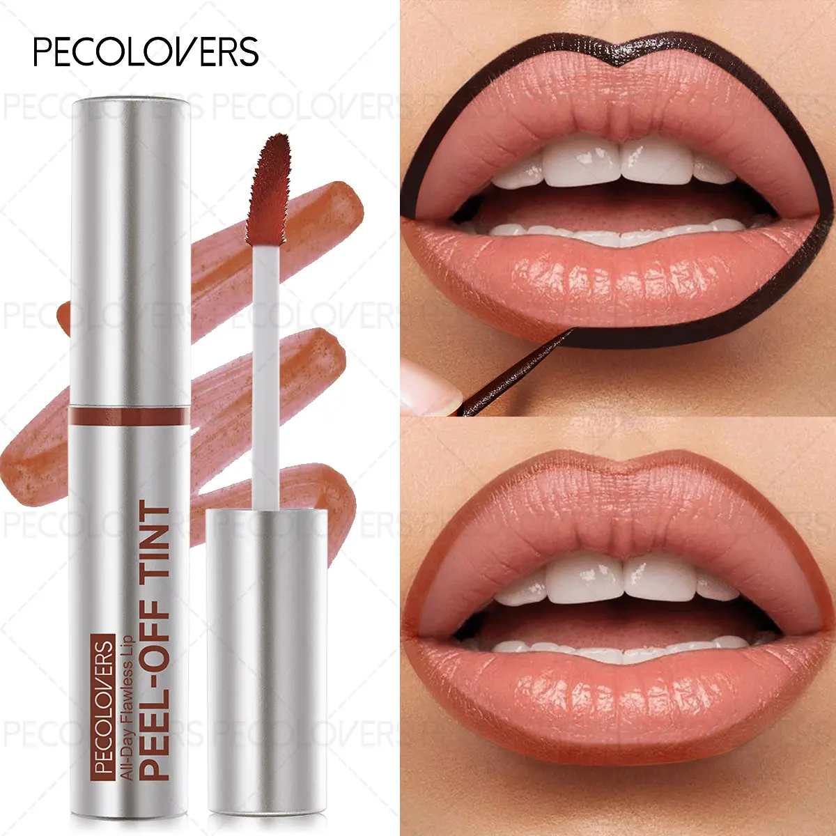 1pc Peel Off Lip Stain Reveal Long Lasting Waterproof Pink Lip Tint Transfer Proof Non-stick Cup Natural Lip Stain Women's Cosmetics Makeup Longwear Lip Stain
