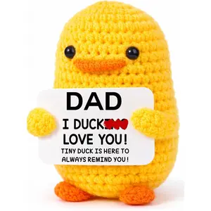 Fathers Day Gift Dad Gifts for Fathers Day - Funny Gag Father's Day Crochet Duck Gift for Father Birthday from Daughter Son, Unique Cute Christmas Stocking Stuffers for Papa Daddy, Best Dad Ever Gifts