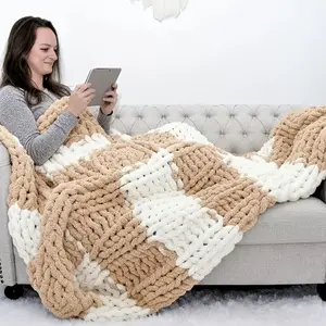 DIY Thick Plush Blanket Weaving Kit - 63-Inch, Adjustable Size Wooden Loom, Easy Assembly, Beginner-Friendly Craft Kit for Afghans & Throws