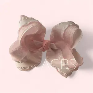 Hair Clips, New Boutique Bows Pink and white