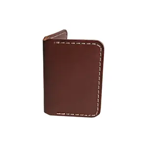 Slim Leather Card Wallet – Pure Leather Material, Compact Design with Smooth Polished Finish