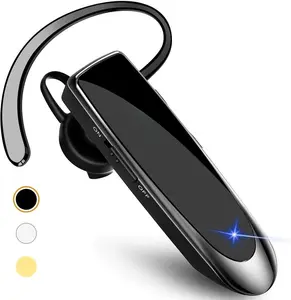 Earpiece V5.0  Handsfree Headset with Microphone 24 Hrs Driving Headset 60 Days Standby Time for  Android  Laptop Trucker Driver (Black)