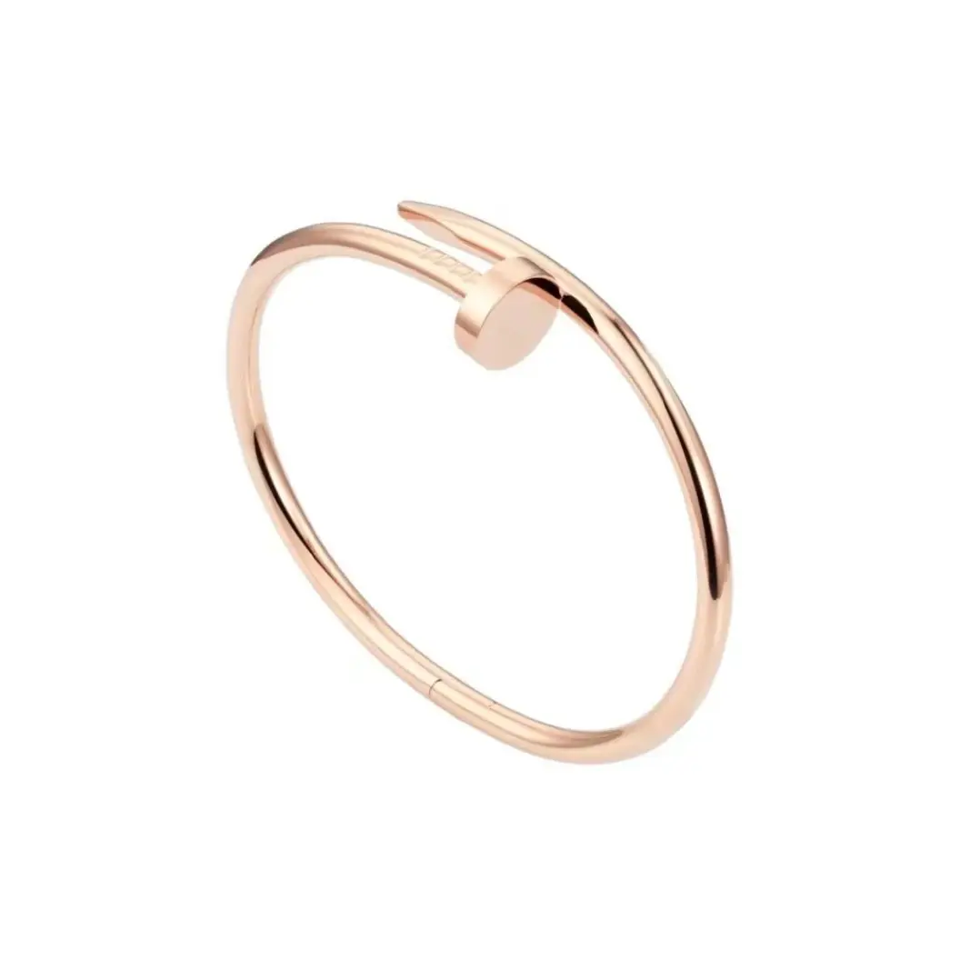 Pre-owned Cartier Juste un Clou Classic Model Bracelet 18K Rose Gold, Plain Design, Full Set