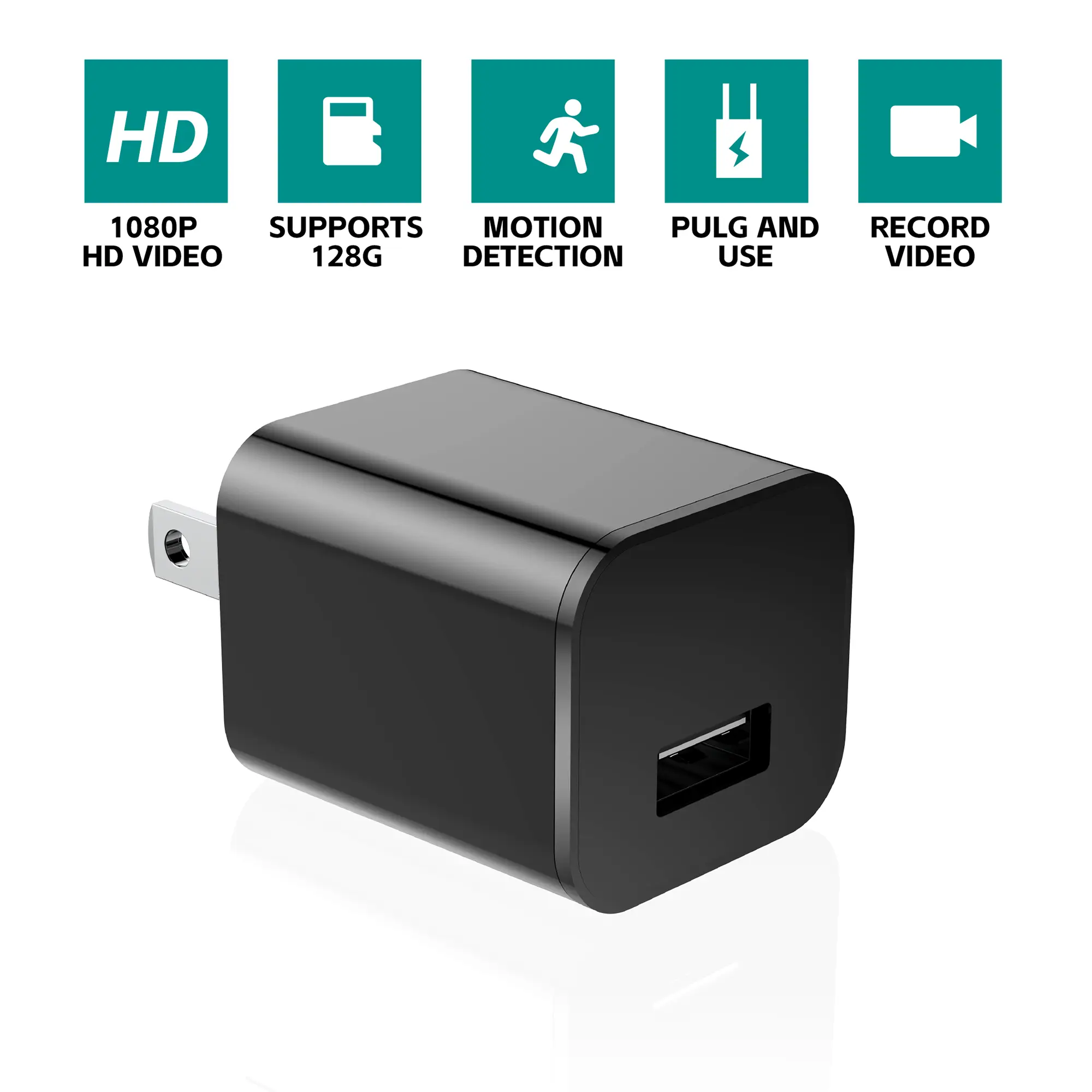 1080P HD USB-Rechargeable Motion Sensor Surveillance Security Camera with 64G Card, Home Cameras Indoor, Nanny & Pet Video Recorder, Motion Sensor Rechargeable