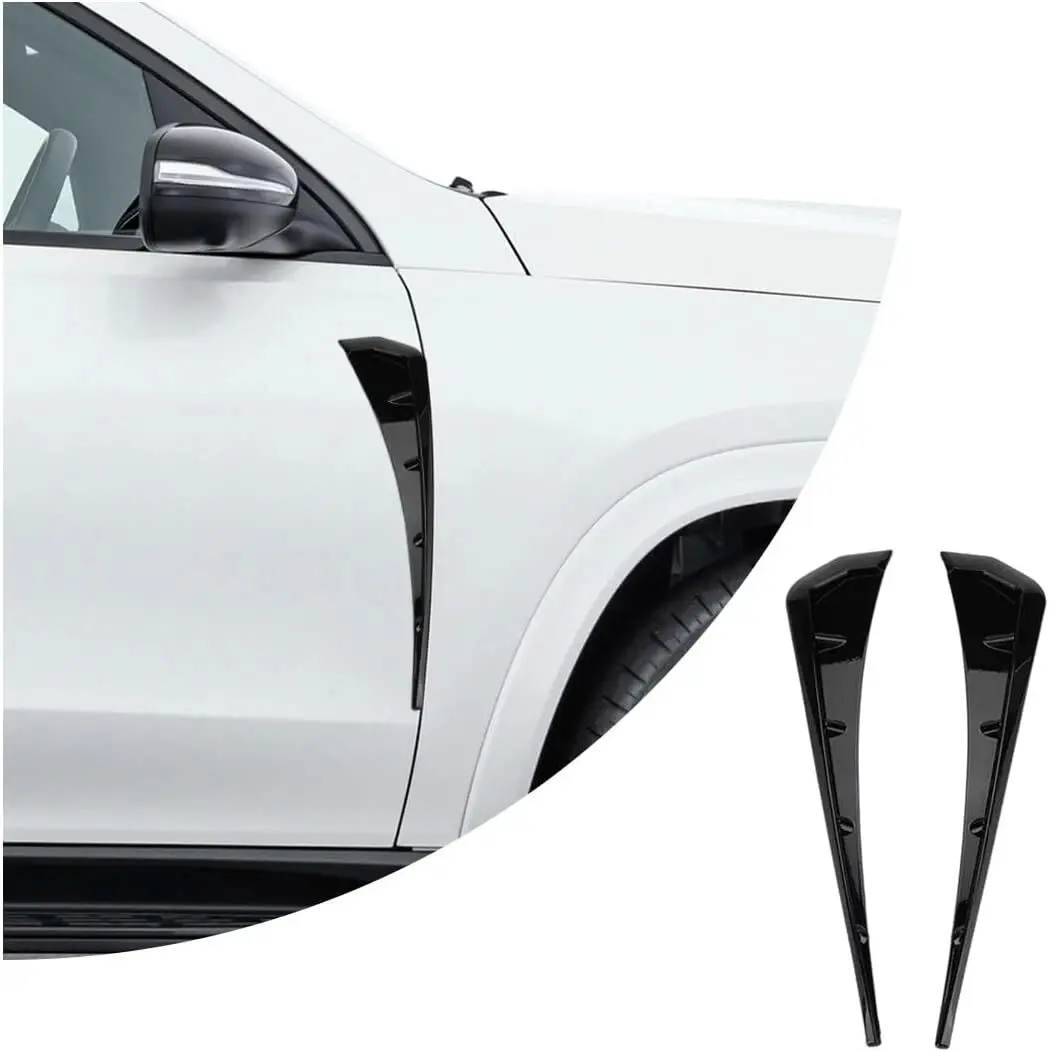 Sport Black Soft TPU Side Fender Air Vents Wing Cover Trim Car Accessories