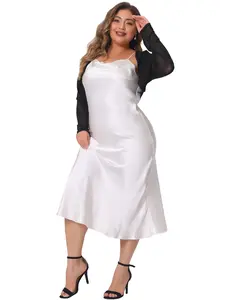 Agnes Orinda Plus Size Mesh Crop Cardigans Long Sleeve Open Front Bolero Shrug