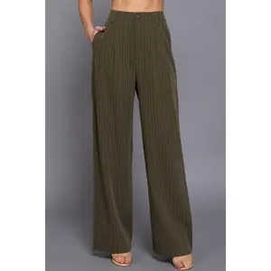 Pin Stripe Woven Straight Pants
