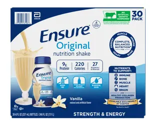 Ensure Original Protein & Vitamin Meal Replacement Beverage, 8 fl. oz, 30-Pack, Vanilla Flavor