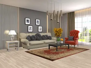 Hand-Tufted Wool Aubusson Indian Rug 5x8 Floral Design Rich Red and Cream Colors