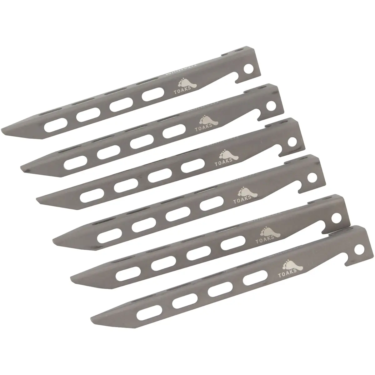 TOAKS Titanium Lightweight Strong Corrosion-Resistant Large V-Shaped Pegs (PEG-10) - 6-Pack Camping Tools for Outdoor Camping Tent Accessories