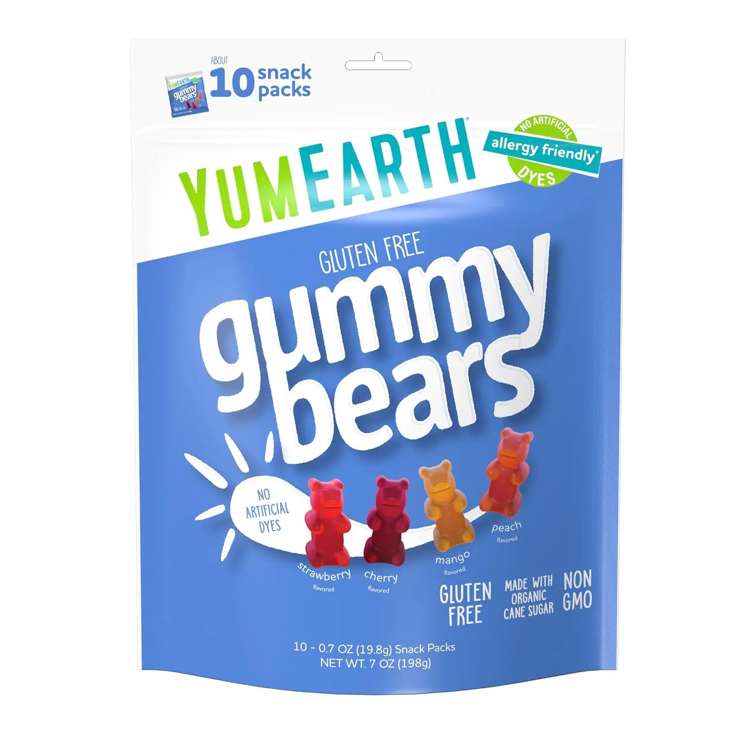 YumEarth, Gummy Bears Snack Pack Organic, 10 Count