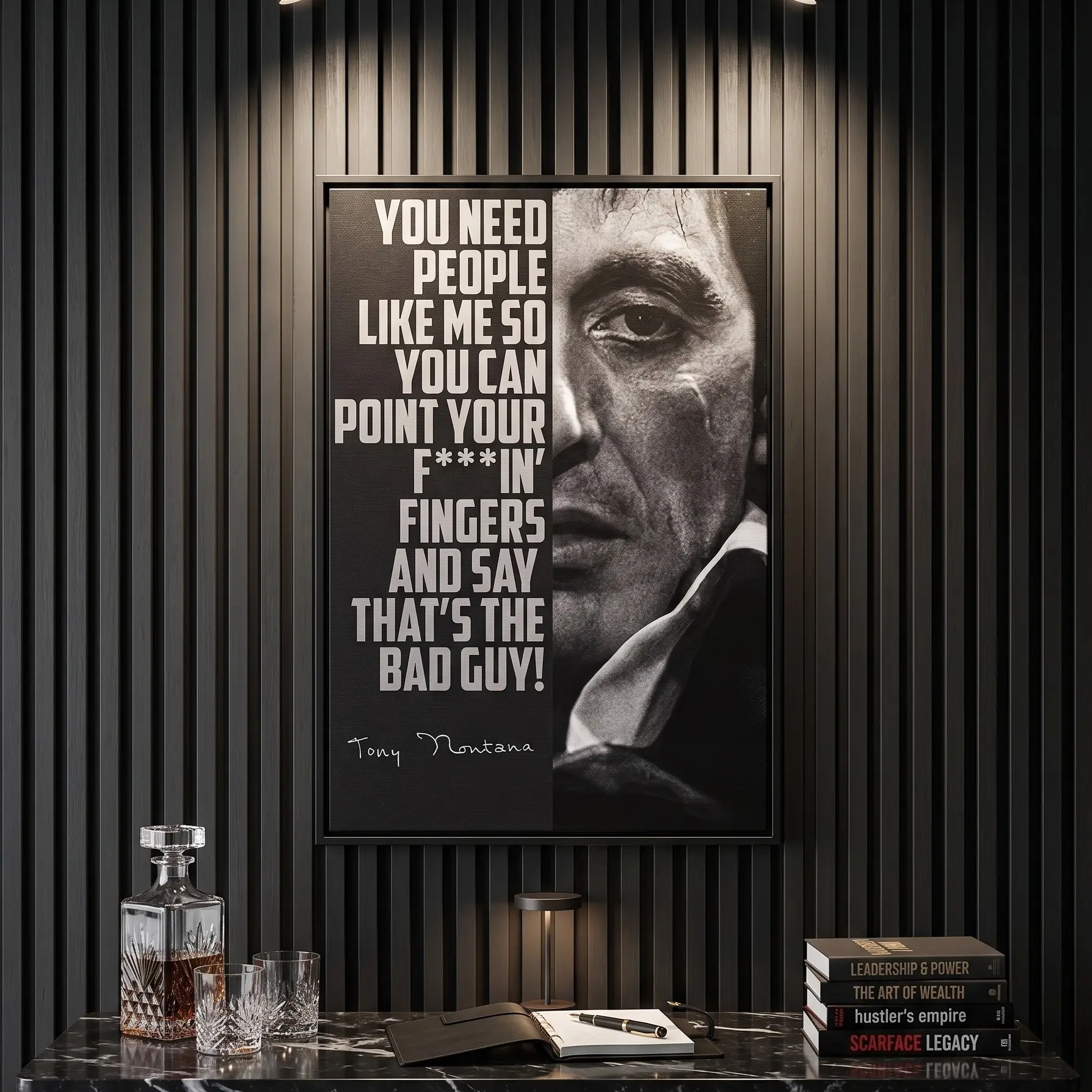 Scarface Tony Montana Quote Canvas Art, Scarface Inspired  Decor, Mafia Boss Poster, Motivational  Art for Men, Home Office Decor