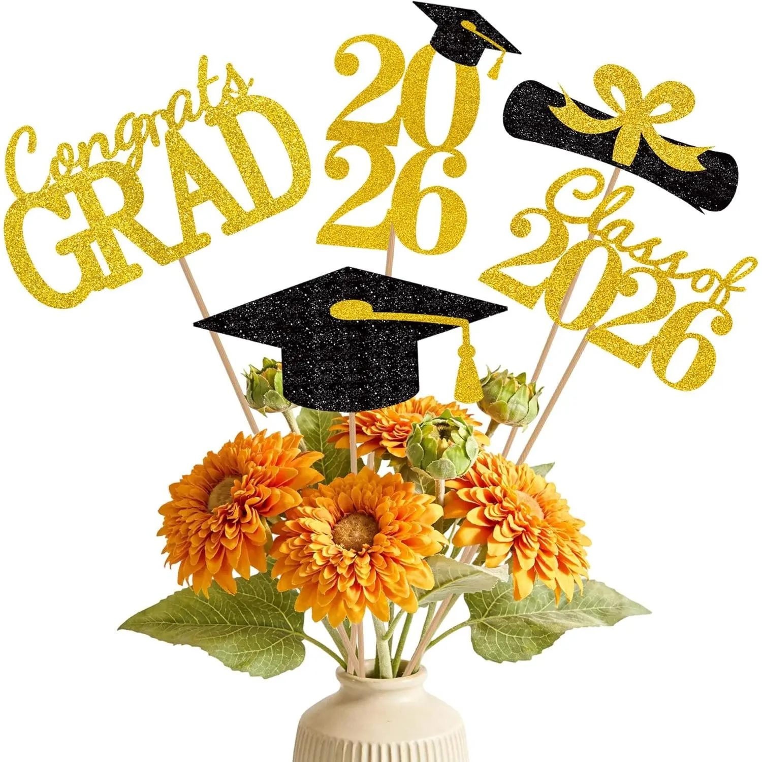 Graduation Decorations 2026, 20 count Black  Graduation Centerpieces for Tables, Class of 2026 Graduation Table Decorations 2026 Grad Party Decorations Centerpieces Table Graduation Party Decorations