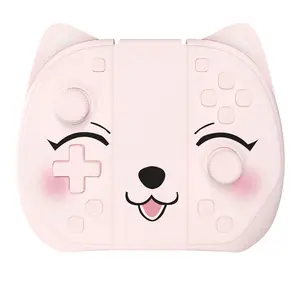Mytrix Peachie JoyPad for Nintendo Switch OLED & Lite - Wireless Controller with Auto-Fire Turbo, Motion Control, & USB-C Charging - Pink Cat Design