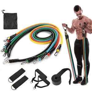 11-in-1 Pull Rope Resistance Bands Kit - Chest Expander, Ankle Strap & Yoga Stretching Rope, Portable Fitness Equipment for Full-Body Workout & Muscle Toning
