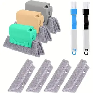 1set Magic Window Track Cleaner: Get Your Grooves Sparkling Clean with this Easy-to-Use Brush Tool Set! Cleaning Supplies