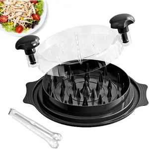 Chicken Shredder Tool Twist 9.84in Large Chicken Shredder with Clip Visible Meat Shredde Machine BPA Free Ergonomic Handle Manual Meat Suitable for Chickens Pork Beef ect (Black)