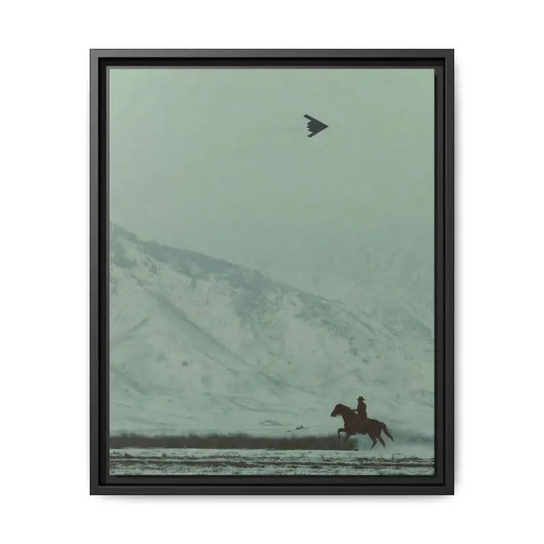 American Western Artistic Paper Print Poster - Cowboy on Horse, B2 Spirit Flying Mountain Theme, Vintage Wall Art, Multi-Size Unframed Man Cave Decor, Shipping Tube-Included Gift Option