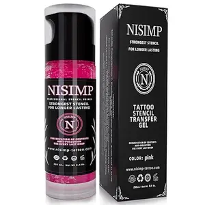 NISIMP 250ml (8.4 oz)Tattoo Stencil Transfer Gel Solution Professional Tattoo Stencil Gel & Stencil Magic Cream Vegan-Friendly and Fast-Drying Tattoo Application Solution for Transfer Paper & Machine Stencils Clear Clean and Long-Lasting Easy to Apply