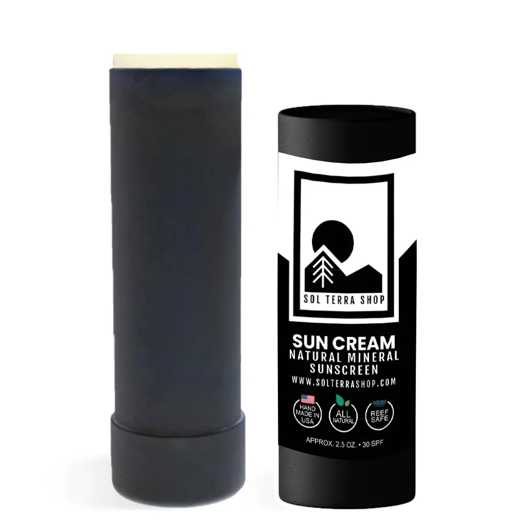 Organic Mineral Sunscreen Stick with SPF 30 - Biodegradable, Cruelty-Free and Reef Safe Facial Skincare Clear Cream