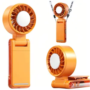 Portable Clip On Fan & Handheld Fan, Foldable Neck Hanging Fan, 5 Speeds Turbo Fan Summer Travel Vacation Essentials, Outdoor Activities, Beach, Office Desk