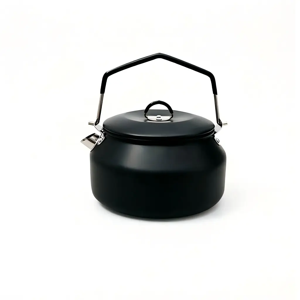 Classic Aluminum Camping Kettle - 1L Compact, Lightweight & Portable Outdoor Cookware for Hiking-Light Outdoor Activities, Campfire Cooking, Camp Kitchen Gear
